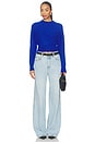 view 4 of 4 Sara Shrunken Crewneck Sweater in Azure