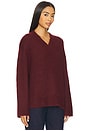 view 2 of 4 Talia Chunky V-Neck Long Sleeve Sweater in Claret