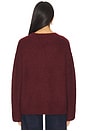 view 3 of 4 Talia Chunky V-Neck Long Sleeve Sweater in Claret