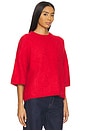 view 2 of 4 Micah Short Sleeve Crewneck Sweater in Ruby