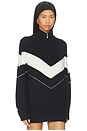 view 2 of 4 Arden Chevron Color Block Sweater in Black & Vanilla Ice
