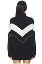 view 3 of 4 Arden Chevron Color Block Sweater in Black & Vanilla Ice