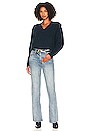 view 4 of 4 Camille V Neck Shoulder Pad Sweater in Marina