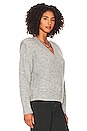 view 2 of 4 Camille V Neck Shoulder Pad Sweater in Heather Grey