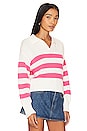 view 2 of 4 JERSEY TIPO POLO ARLO in Flamingo & White Stripe