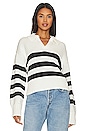 view 1 of 4 Arlo Polo Sweater in Midnight Cream Stripe