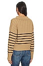 view 3 of 4 Arlo Polo Sweater in Tan Noir Stripe