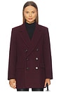 view 2 of 5 Emory Short Double Breasted Wool Coat in Claret
