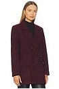 view 3 of 5 Emory Short Double Breasted Wool Coat in Claret