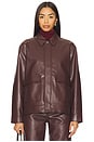 view 1 of 5 Valerie Faux Leather Bomber Jacket in Cabernet