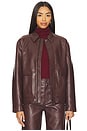 view 2 of 5 Valerie Faux Leather Bomber Jacket in Cabernet