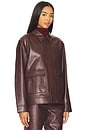 view 3 of 5 Valerie Faux Leather Bomber Jacket in Cabernet