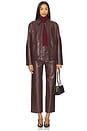 view 5 of 5 Valerie Faux Leather Bomber Jacket in Cabernet