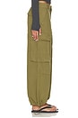 view 4 of 6 Petra Drawstring Harem Cargo Pant in Deep Moss