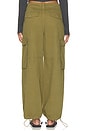 view 5 of 6 Petra Drawstring Harem Cargo Pant in Deep Moss