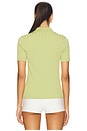 view 3 of 4 Dominique Ribbed Short Sleeve Cardigan in Soft Lime