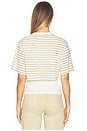 view 3 of 5 Camryn Boxy Tee Overlay Top in Tannin Ecru Stripe