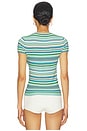 view 3 of 5 Selene Short Sleeve Sweater Tee Shirt in Blue Green Multi