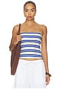 view 1 of 4 Beverly Tube Top in Egyptian Blue Stripe