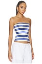 view 2 of 4 Beverly Tube Top in Egyptian Blue Stripe