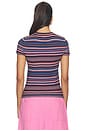 view 3 of 5 Selene Short Sleeve Sweater Tee in Egyptian Blue Multi Stripe