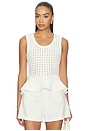view 1 of 5 Anna Peplum Sweater Tank in White