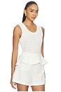 view 2 of 5 Anna Peplum Sweater Tank in White