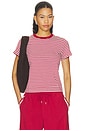 view 1 of 5 Alba Baby Tee in Racer Red Stripe