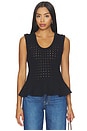 view 1 of 4 Anna Peplum Sweater Tank Top in Black