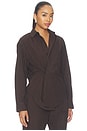 view 2 of 6 Mila Long Sleeve Button Down Wrap Top in Hot Toddy