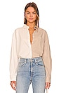 view 1 of 4 Sloane Oversized Button Down Shirt in Sesame Ecru Split