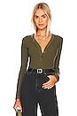 view 1 of 5 Grayson Long Sleeve Henley Bodysuit in Olive