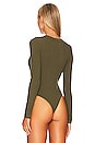 view 4 of 5 Grayson Long Sleeve Henley Bodysuit in Olive