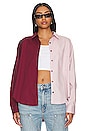 view 1 of 5 Sloane Oversized Button Down Shirt in Bordeaux Pink Split