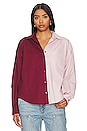 view 2 of 5 Sloane Oversized Button Down Shirt in Bordeaux Pink Split