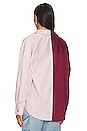 view 4 of 5 Sloane Oversized Button Down Shirt in Bordeaux Pink Split