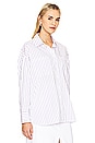 view 2 of 5 Rena Button Up Top in Violette Stripe