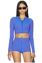 view 1 of 5 X The Chemo Club Melanie Rashguard in Hot Girl Stripe