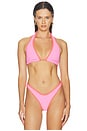 view 1 of 4 TOP DE BIKINI HALTER EN CONTRASTE LOLO in Radiant Pink