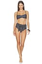view 4 of 4 Joyce Bandeau Bikini Top in Quiet Leopard