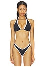 view 1 of 5 Lolo Contrast Halter Bikini Top in Essential Black