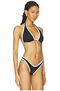view 2 of 5 Lolo Contrast Halter Bikini Top in Essential Black