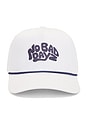 view 1 of 2 No Bad Dayz Rope Hat in White & Deep Navy