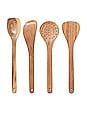 view 1 of 2 Acacia Wooden Utensils Set of 4 in 