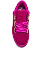 view 4 of 6 Suede Heart Satin Sneaker in Ultra Magenta