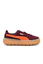 view 1 of 6 Suede Platform Trace Block Sneaker in Winetasting & Flame
