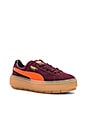 view 2 of 6 Suede Platform Trace Block Sneaker in Winetasting & Flame