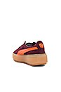 view 3 of 6 Suede Platform Trace Block Sneaker in Winetasting & Flame