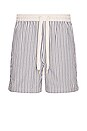 view 1 of 6 X Rhuigi Elevated Short in White & Navy in Blue