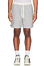 view 5 of 6 X Rhuigi Elevated Short in White & Navy in Blue